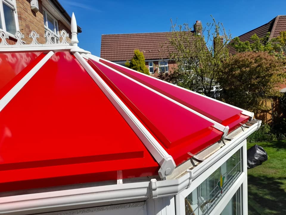 conservatory roof colours showing green roof with white conservatory